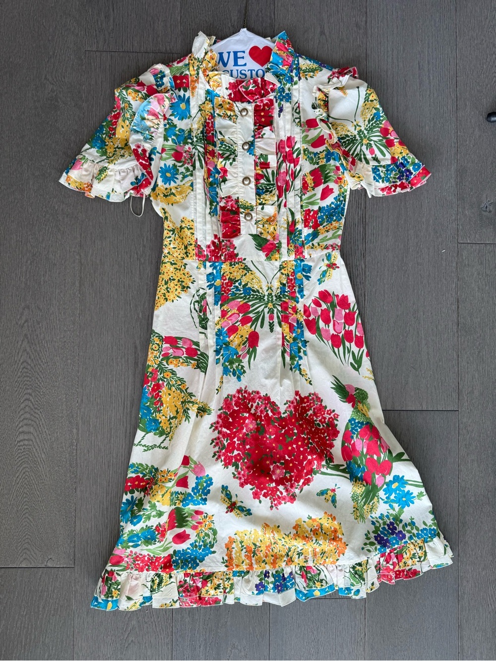 Gucci Corsage Print Cotton Dress